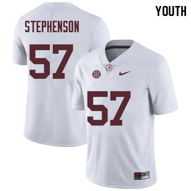Alabama Crimson Tide Youth Dwight Stephenson #57 White NCAA Nike Authentic Stitched College Football Jersey XC16Q25AX